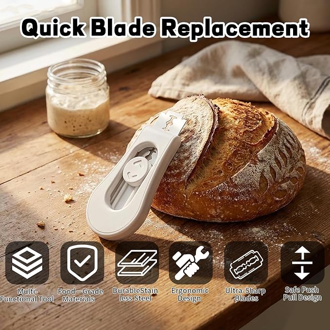 Bread Sourdough Lame Scoring Tool, Extractable & Magnetic Bread Scoring Tool with 10 Pcs Replace Blade, Professional Bread Scorer Tool for Sourdough Bread Baking & Pastries Making Patterns Tools