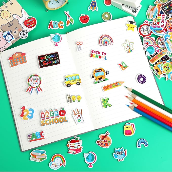 600 Pcs Back to School Foam Stickers Self Adhesive for DIY Craft | First Day of School Decals for Kids, School Projects, Classroom Handmade DIY Arts Crafts, Scrapbook, Party Favors Decorations