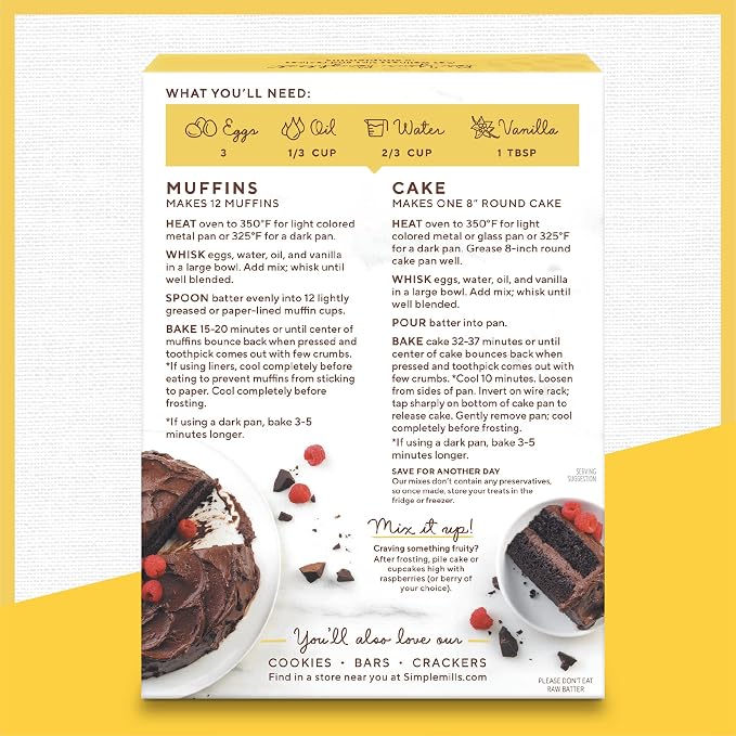 Simple Mills, Chocolate Muffin & Cake Almond Flour Mix, 11.2 Ounce (Pack of 2)