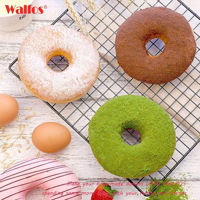Walfos Non-Stick Donut Pan For Baking-Silicone Doughnut Mold, BPA FREE, Just Pop Out! Make Perfect Donut Cake Biscuit Bagels,Dishwasher Safe, Set of 3