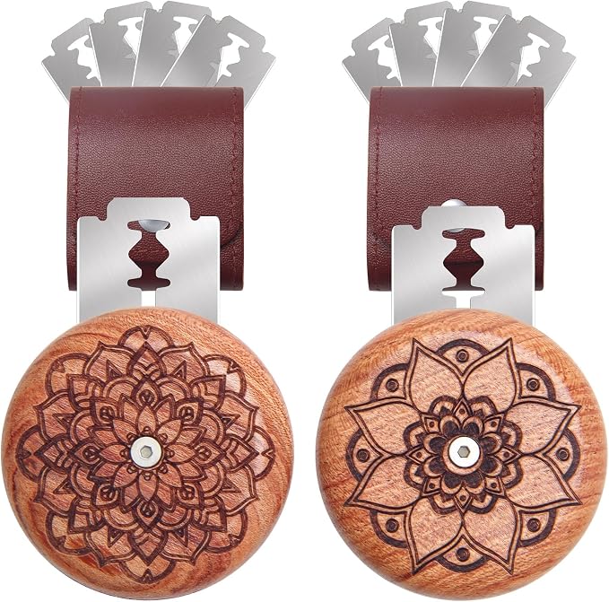 14 PCs Wooden Bread Lame Cutting Set, Scoring Tool for Sourdough Bread, Including 2 Sourdough Blade, 2 Leather Protective Covers, 10 Blades