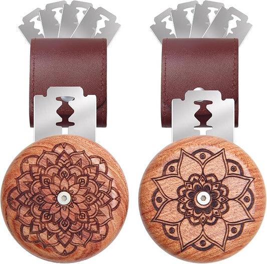 14 PCs Wooden Bread Lame Cutting Set, Scoring Tool for Sourdough Bread, Including 2 Sourdough Blade, 2 Leather Protective Covers, 10 Blades