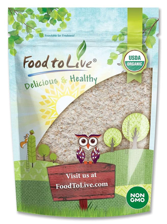 Food to Live Organic Whole Wheat Bread Flour, 4 Pounds Whole Grain, Stone Ground, Unbleached, Non-GMO, Kosher, Unbromated, Raw, Vegan, Bulk, Product of the USA