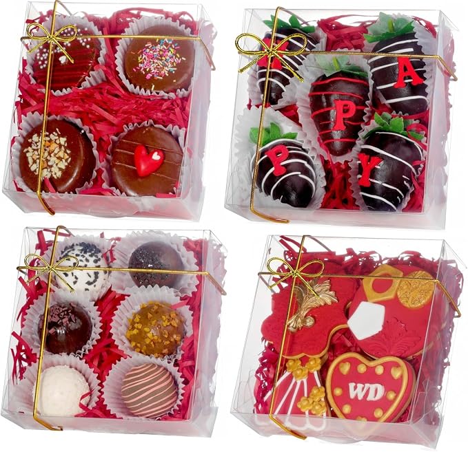 15Pack Full Clear Cookies Boxes 5x5x2Inches Bakery Boxes for Strawberries,Chocolate Bomb,Cakesickle,Mini Cake Cinnamon Roll &more