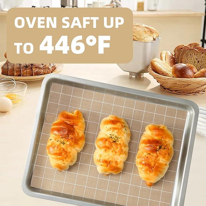 Silicone Baking Mat Roll 12IN*8FT Free Cutting, Non-Slip Pastry Mat, Non-Stick Reusable Air Fryer Liner, Oven Liners, Counter Mat, Freeze Dryer Mat, Easily Cut to Size Fit All Ovens Pans Tins Dishes