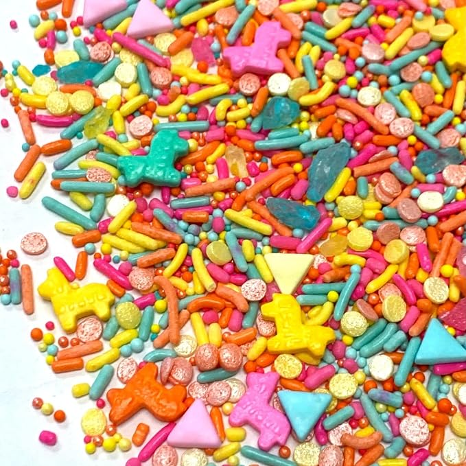 COOL MOM SPRINKLES Pinata Sprinkles (4 oz.) – Llama Themed Birthday Sprinkles for Decorating Cakes, Cupcakes, Cookies & Desserts – Mixed in the USA/Gluten-Free