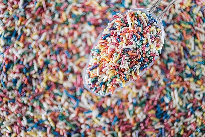 METALLIC SHIMMER PEARL RAINBOW SPRINKLES-Dairy Free,Gluten-free,Egg Free,Vegan,Soy Free,Nuts Free,Kosher,Cookies,Cupcakes,Cake Topper,Jimmies,Large,Bulk Candy,1.5 LBS