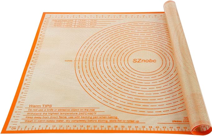 Silicone Pastry Mat 36'' By 24'' Extra Large Baking Mat with Measurements for Dough Rolling, Kneading Board, Kitchen Counter Mats for Dough, Pastry, Fondant, Pie Crust, Cookies, Bread, Pasta, Pizza