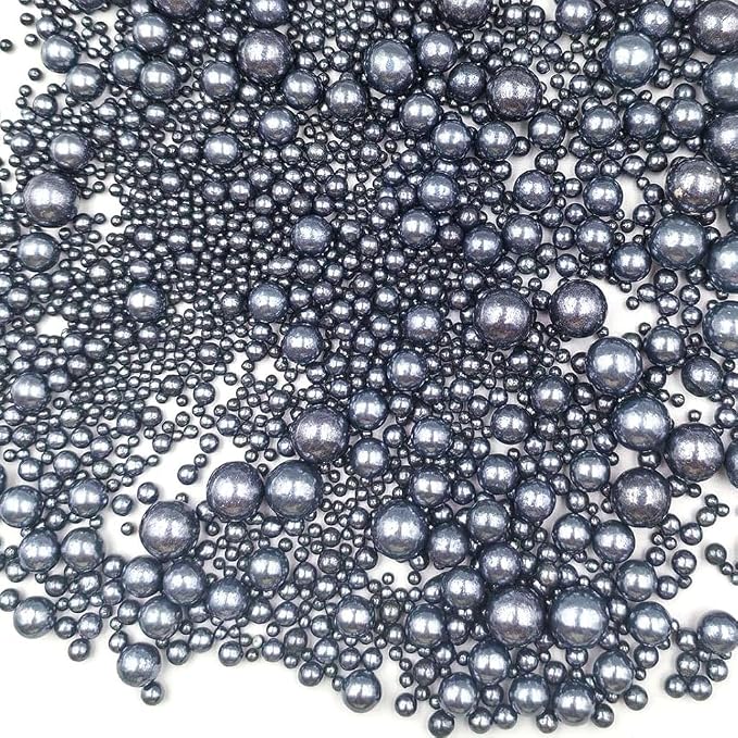 Edible Pearl Sugar Sprinkles Black Candy Mixing Size Baking Edible Cake Decorations Cupcake Toppers Cookie Decorating Celebrations Wedding Valentines Easter Halloween Christmas Supplies 120g/ 4.23oz