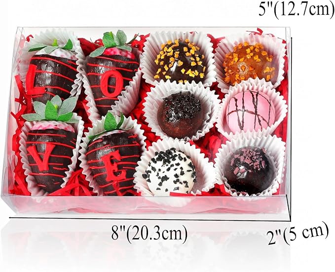20PCS 8x5x2 Inch Clear Cookie Boxes Chocolate Covered Strawberry Boxes Bakery Boxes with Window Cakesickle boxes Chocolate Truffle Boxes Pretzel Boxes