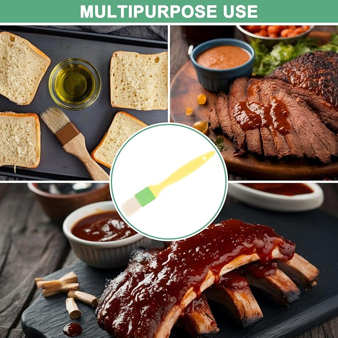 M METERXITY 2-Pack Pastry Brush, Wool Basting Baking BBQ Oil Brush for Cooking/Barbecue/Kitchen [1.2"]