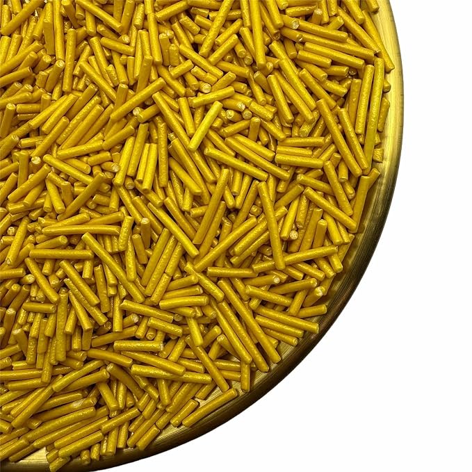 CandiJumpin Gold Jimmy Sprinkles, Gold Sprinkles for Cake Decorating Edible Cake Jimmies Edible Crunchy Jimmies Ice Cream Toppings, Baby Shower Party Wedding Christmas Supplies 3 OZ