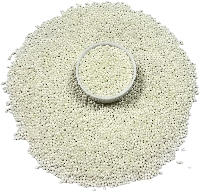 Sentovac Edible 2mm White Pearl Sugar Sprinkles for Cake Decorating | 1 Bottle 3.53oz/ 100g Cookie Decorating Celebrations Wedding Shower Party Chirstmas Supplies