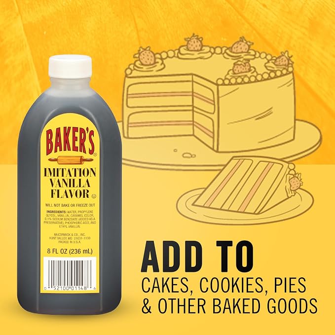 Baker's Imitation Vanilla Flavor, 8 fl oz (Pack of 24)