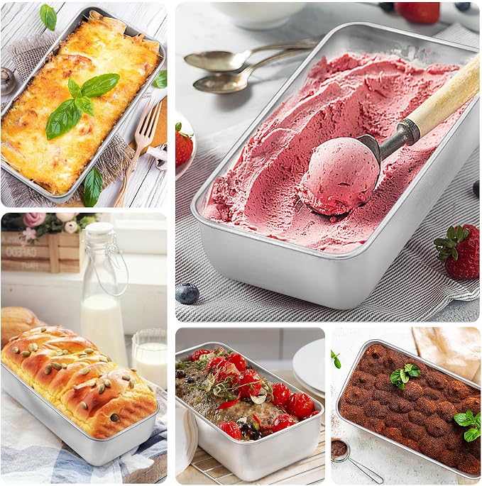 Onader Bread Loaf Pan for Baking, 9 x 5 Inch Stainless Steel Deep Meatloaf Pan