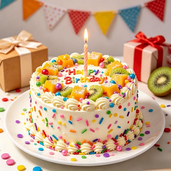 Dazzjoy Rainbow Jimmie Sprinkles, 130g/4.59oz, Edible Confetti Round, Rainbow Pearl Sugar Sprinkles for Cake Decorating, Baking Cake Decoration, Cupcakes, Ice Cream, Birthday Party Holiday Supplies