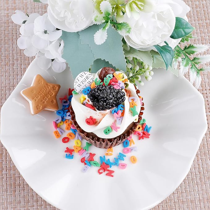 Rainbow Letters Sprinkles, Edible Letters for Cake Decorating, ABC Alphabet Sprinkles Mix for Baking Topping, Cupcakes, Cookies, Ice Cream, School Enrollment Children Birthday Party Holiday Supplies