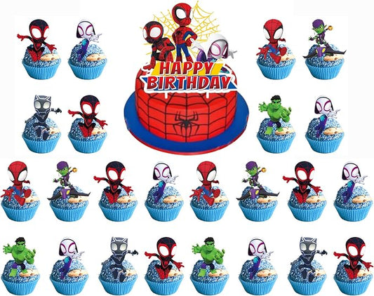 25PCS Cake Toppers Cupcake Toppers Cake Decorations Birthday Party Supplies Decorations (Style 3)