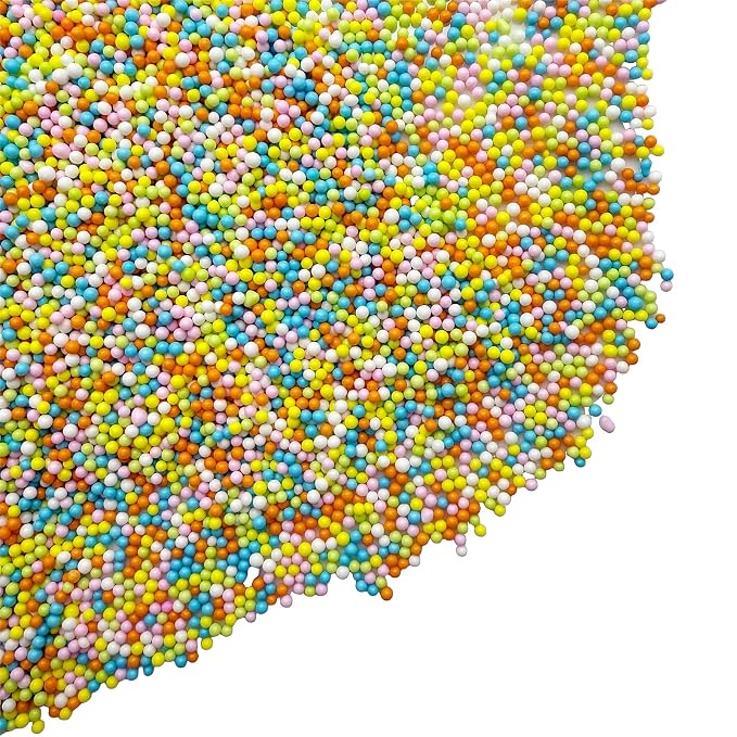 SE Si&Moos Nonpareil Sprinkles, 2mm Pastel Mini Edible Pearls Easter Sprinkles for Cake Decorating Easter Cookie Decorations Wedding Baby Shower Party Christmas Holiday Supplies 3.5 OZ