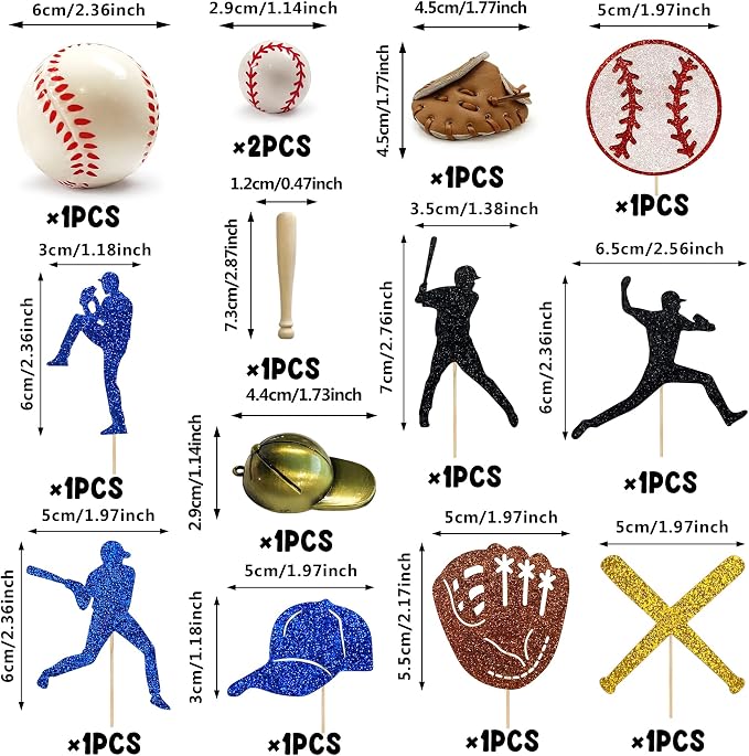 Baseball Cake Decorations Sports Theme Party Decoration Supplies Baseball Themed Happy Birthday Cake Topper Party Decorations