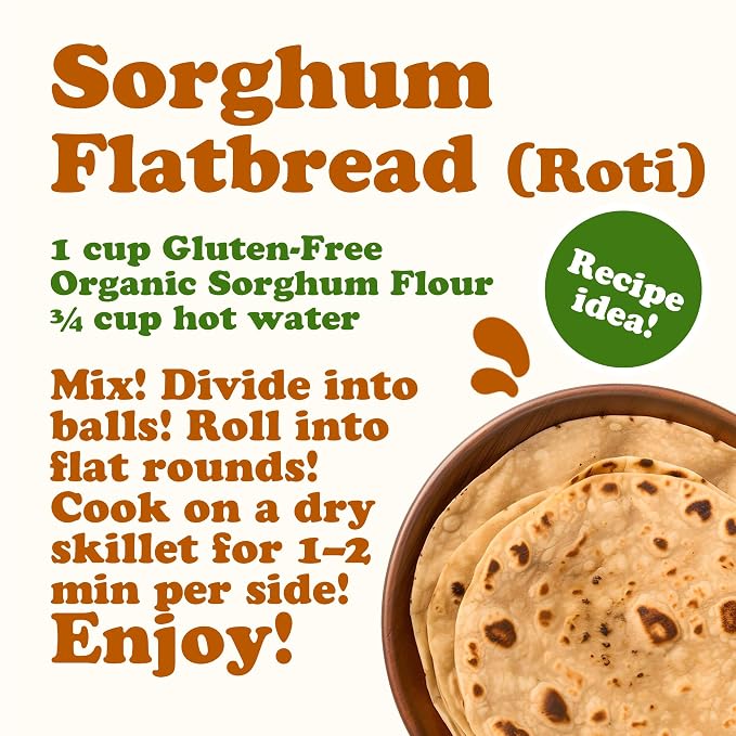 Food to Live Gluten-Free Organic White Sorghum Flour, 1 Pound – Non-GMO Whole Grains, Finely Ground, Pure, Raw. Good Source of Protein and Fiber. Great for Baking. Vegan, Kosher, Bulk