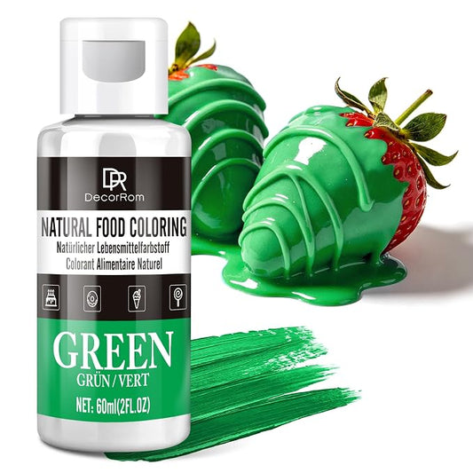 Natural Green Food Coloring - Dye Free Natural Food Dye, FD&C Artificial Dye Free Liquid Food Coloring for Baking, Cake Decorating, Frosting, Icing, Easter Eggs, Fondant, Cookies & More, 2 fl. oz