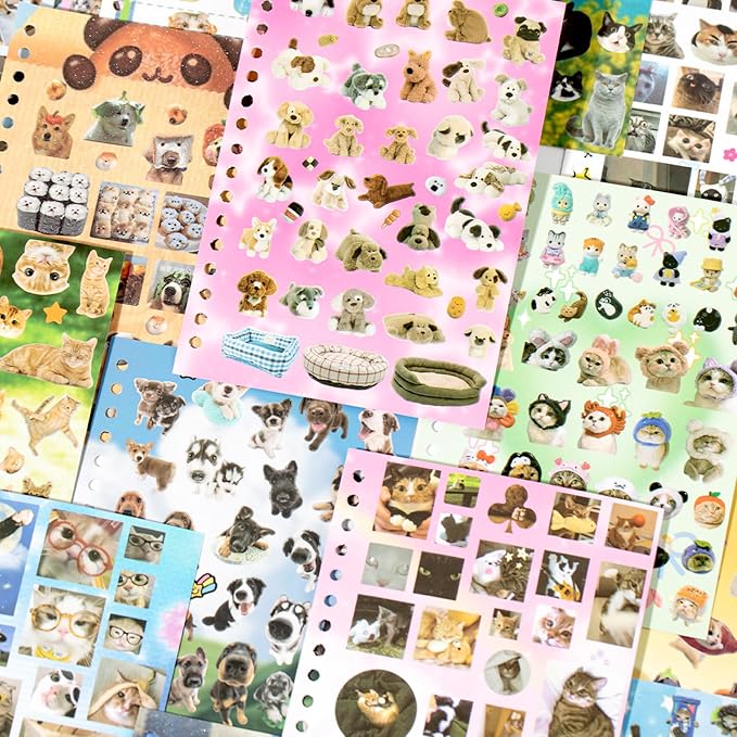 Pet Pal Series Stickers Scrapbooking Supplies for Junk Journal, 30 Sheets Washi Stickers - Vintage Journaling Stickers
