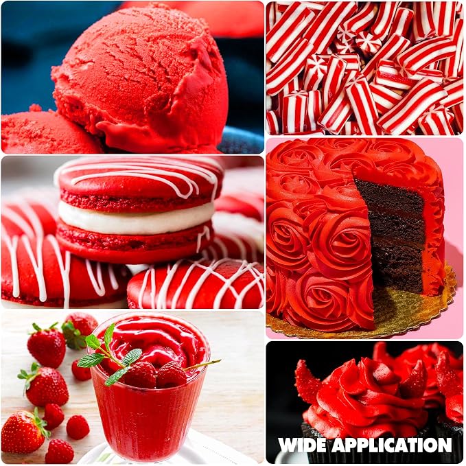 Gel Food Coloring - Vibrant Gel Food Coloring for Baking, Cake Decorating, Easter Egg - Concentrated Flavorless Edible Food Color Dye for Icing, Fondant, Drinks, Cookie, DIY Crafts - 4.5 oz (Red)