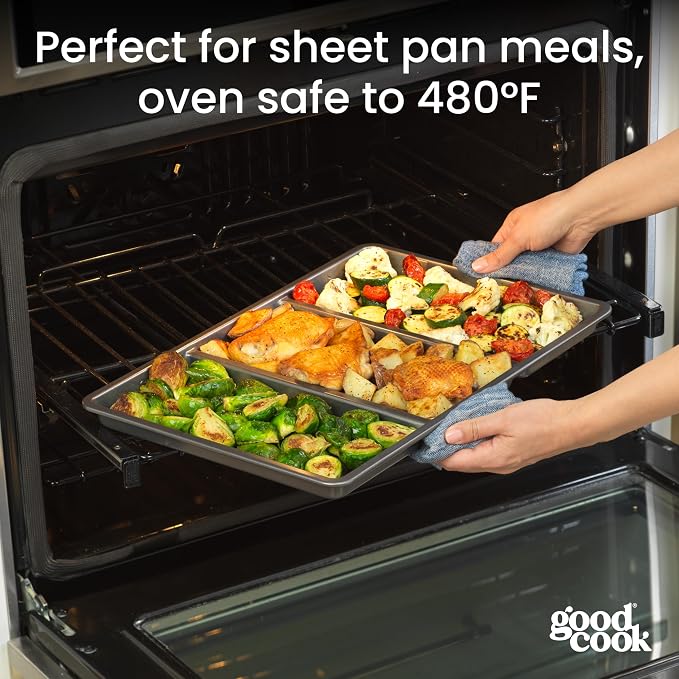 GoodCook Premium Nonstick Divided Baking Sheet, 11 x 17-Inch
