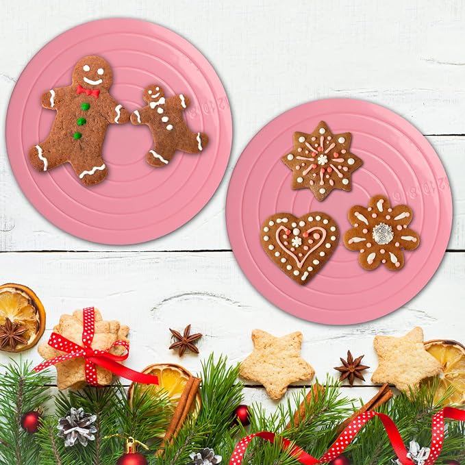 2 Pcs 5.5in Cookie Turntable 360 Degree Revolving Cake Decorating Turntable Spinning Cookie Decorating Turntable Cookie Stand Cookies Dessert Turn Table Cake Stand Turntable Baking Turntable