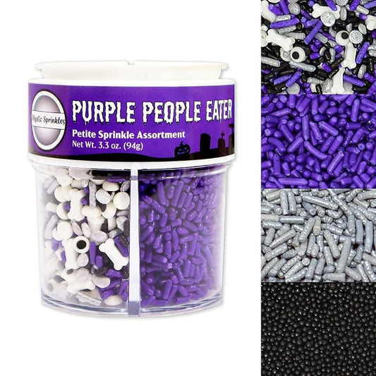 Mystic Sprinkles 4 Cell Sprinkle Assortments (Purple People Eater, Petite)