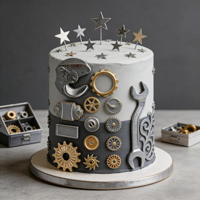 Steampunk Gear Fondant Silicone Mold for Cake Decorating Cupcake Topper Chocolate Candy Gum Paste Polymer Clay