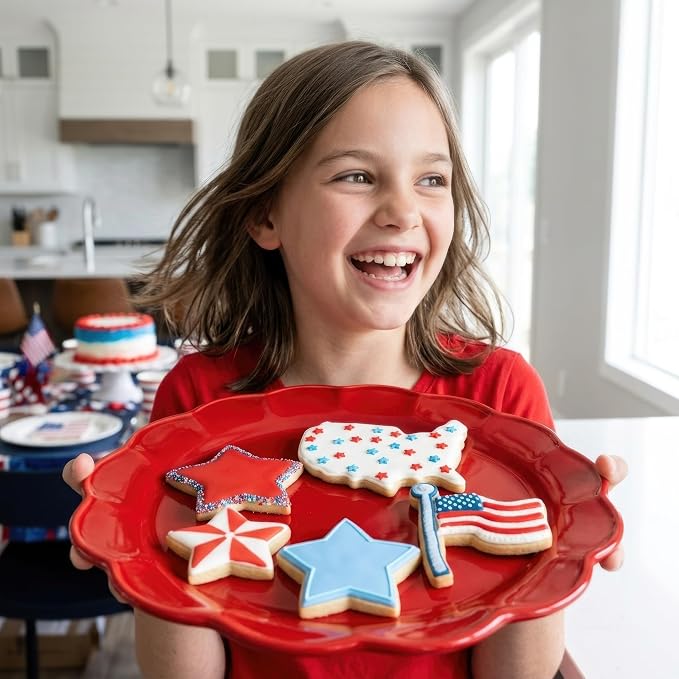 Ann Clark Cookie Cutters 4th of July Memorial Day Patriotic Cookie Cutters 5-Pc. Made in USA, Stars, Flag, America Map
