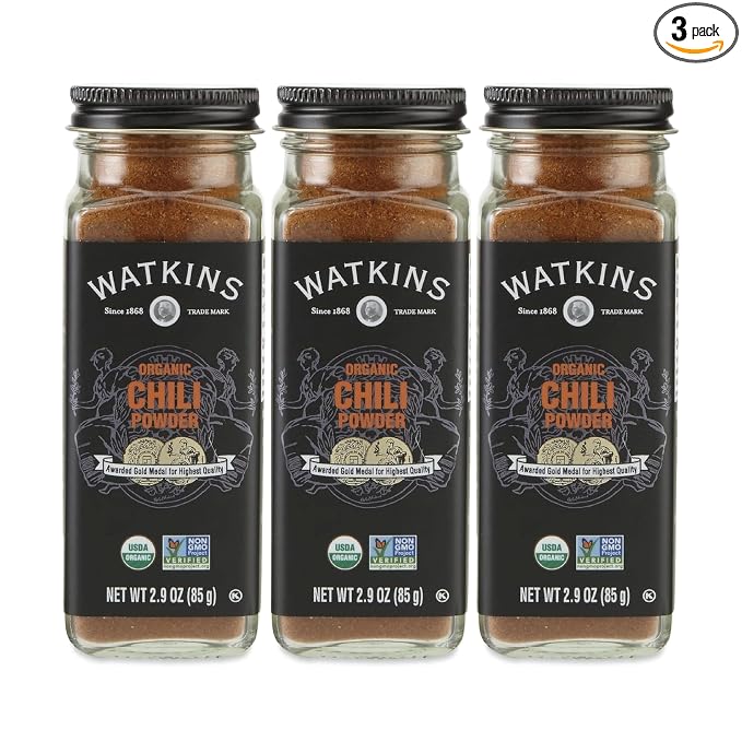 Watkins Gourmet Organic Spice Jar, Chili Powder, 2.9 Ounce Jar, 3 Count
