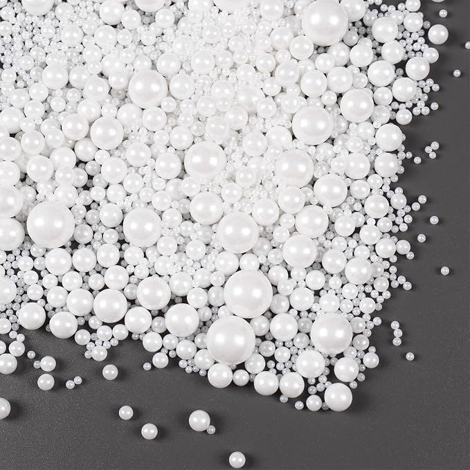 Edible Pearls for Cake Decorating, White Sprinkles, White Pearl Sprinkles for Cookies, Macaron, Cake, and Chocolate, Perfect for Weddings, Holidays, and Easter.120g(4.23oz)