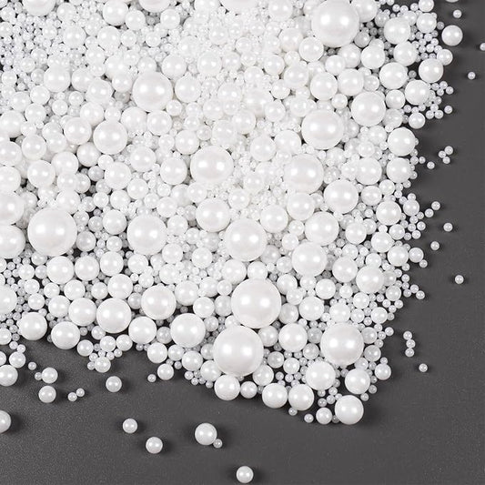 Edible Pearls for Cake Decorating, White Sprinkles, White Pearl Sprinkles for Cookies, Macaron, Cake, and Chocolate, Perfect for Weddings, Holidays, and Easter.120g(4.23oz)