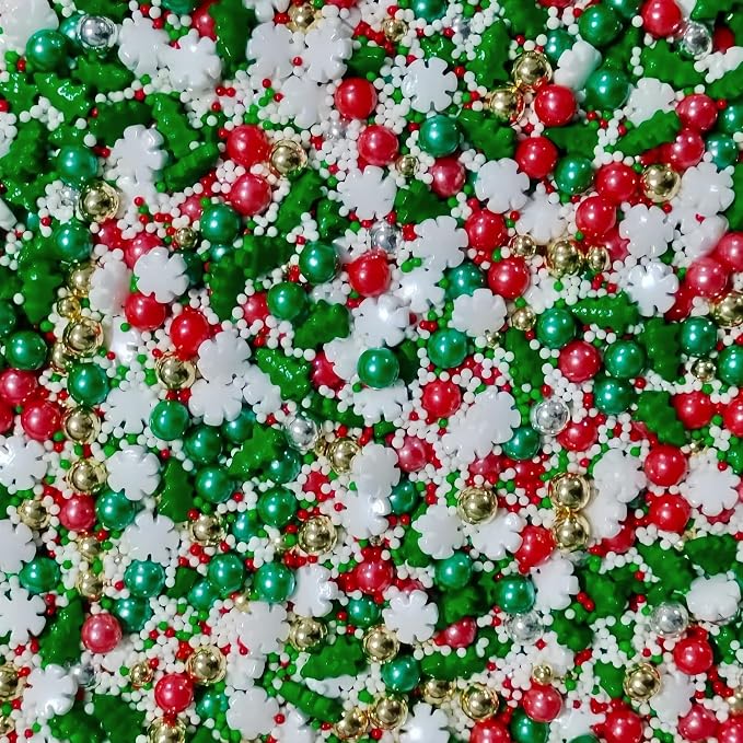 Mixed Sprinkles Edible Pearls Cake Decorations Cupcake Toppers Cookie Decorating Perfect for Wedding Party Valentine Halloween Christmas Supplies 4.58OZ
