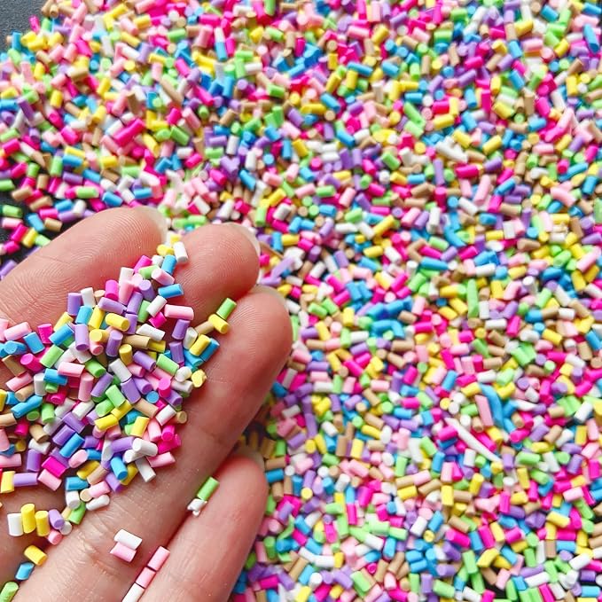 EHOPE 50g Fake Sprinkles Resin Sprinkles Fake Candy Sprinkles Clay Sprinkles Polymer Sprinkles Polymer Clay Slices for Nail Art DIY Crafts Cake Phone Case(Blue Sugar granules-13）