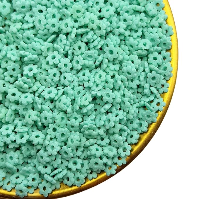CandiJumpin Teal Flower Sprinkles for Cake Decorating, Mini Edible Flowers Teal Flower Decorations Edible Flowers Cake Confetti Valentines Cookie Decoration Baby Shower Party Birthday Wedding Christmas Supplies 3 OZ