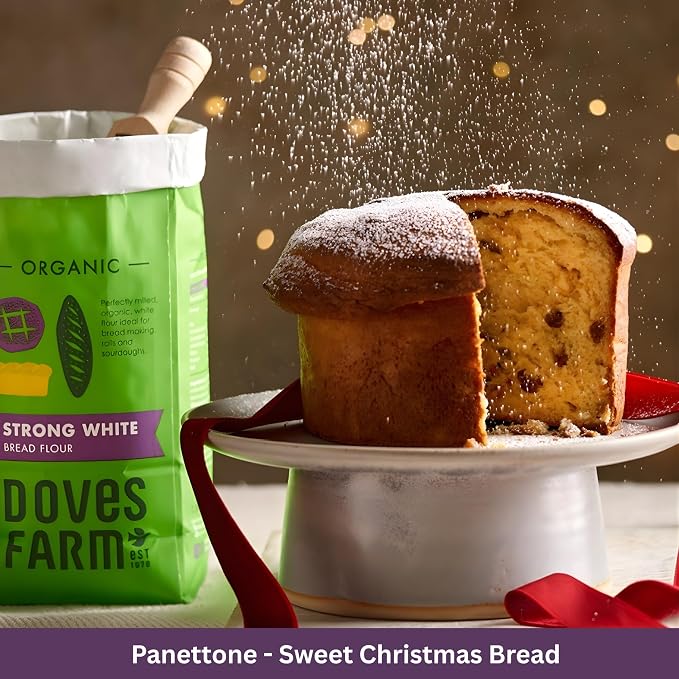 Doves Farm Organic Strong White Bread Flour 3.3 lb / 1.5 kg (Pack of 2) - High Protein British Baking Flour for Bread, Rolls and Sourdoughs | Kosher Certified & Vegan Friendly | Authentic UK Import