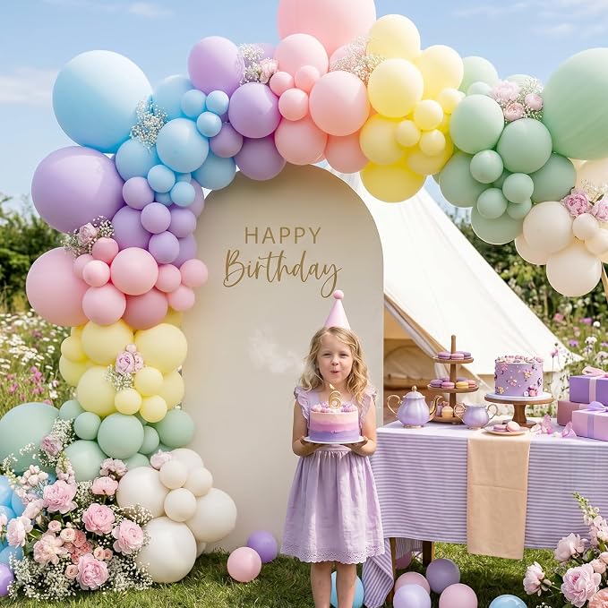 SNLN Purple Pastel Balloon Arch Kit, 140Pcs Lavender Pink Blue Balloons for Baby Shower Gender Reveal Birthday Wedding Bridal Shower Party Decorations