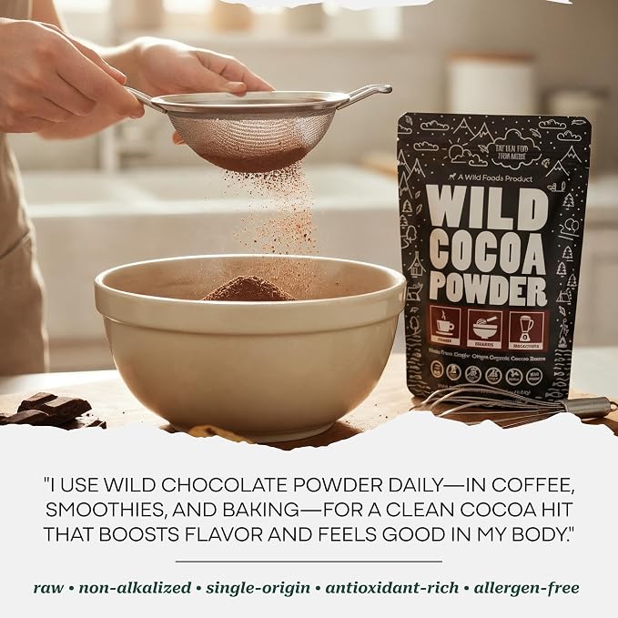 Raw Organic Cacao Powder, Handcrafted, Single-Origin, Fair Trade, Non-Alkalized Cocoa from Peru (24 ounce)