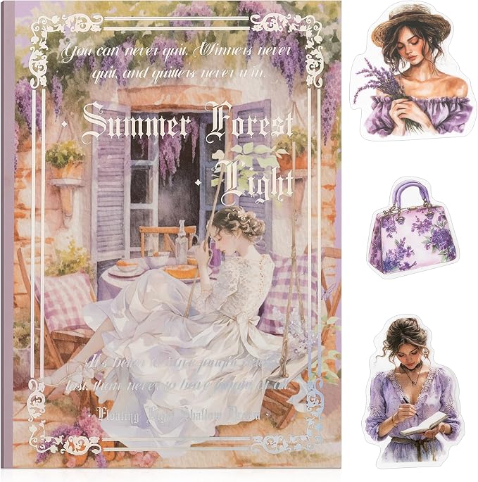 Uideyvi Summer Theme Sticker Scrapbooking Supplies for Junk Journal, 20 Sheets PET Stickers(TZ-001-006)