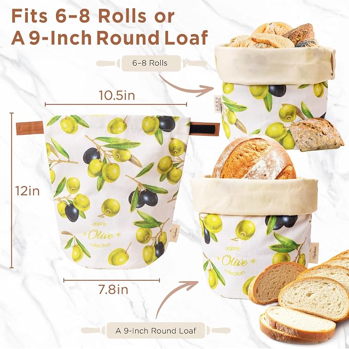 Reusable Beeswax Bread Bag for Homemade Sourdough, Natural Sourdough Bread Storage Bags, Keep Fresh, Bakery Essentials