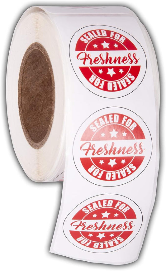 Food Delivery Tamper Evident Sealed for Freshness Labels - 500 Adhesive Stickers for Safe Food delivery (1.875" X 6" Strips)