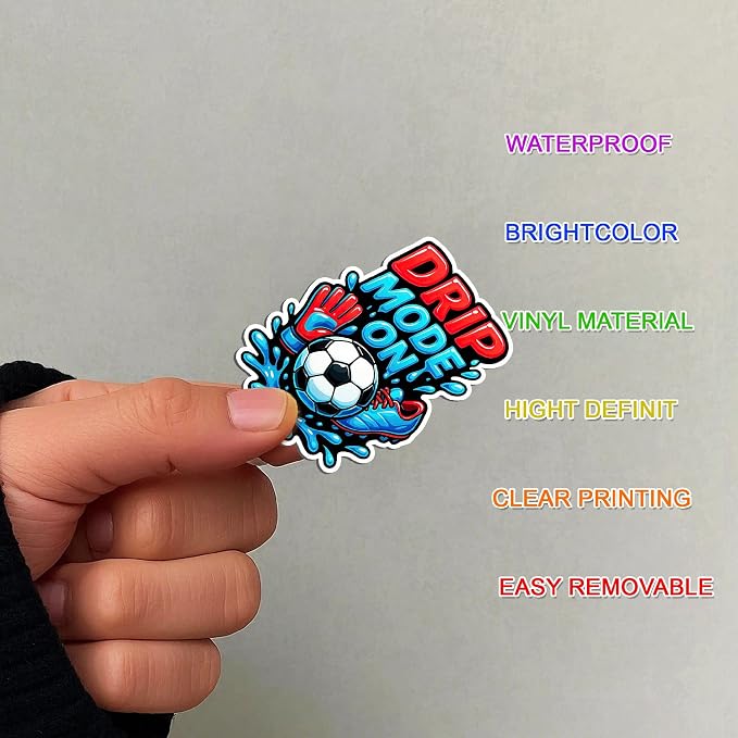 100 PCS Soccer Stickers Pack, Football Ball Sport National Flags | Vinyl Waterproof Decals Gift for Men Teens Adults Boys - Funny for Water Bottle Laptop Wall Scrapbook Luggage Birthday Decor