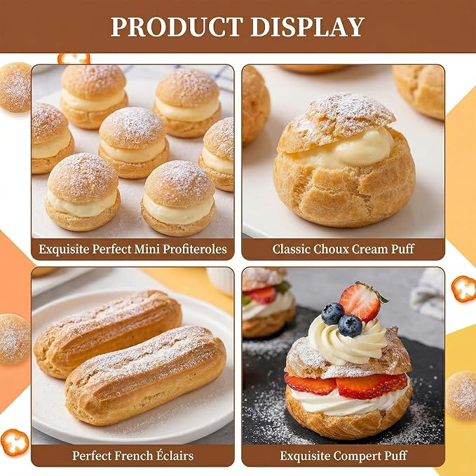 3Pcs Donut Filler Injector, Cream Filling Piping Tip, Cupcake Filler Tool Couplers For Piping Bags, Disposable Pastry Bags for Small Pastries Puffs Cupcakes Filling Donuts