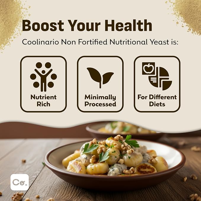Coolinario Nutritional Yeast Flakes, Non Fortified (10 OZ) Vegan Seasoning | Roasted, Nutty Flavor, Rich in Protein, Fiber & Minerals, Ideal for Snacks, Sauces & Dressings, Gluten-Free, Unfortified
