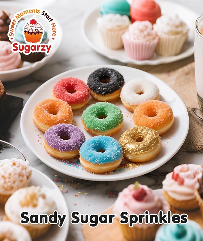 Edible Black Sprinkles for Cake Decorating,150g,Edible Sanding Sugar Crystals,Sprinkle Mix for Cookies,Donut,Ice Cream,Fondant Cake,Caramel Apples,Cupcakes,Desserts,Wedding Birthday Party Supplies