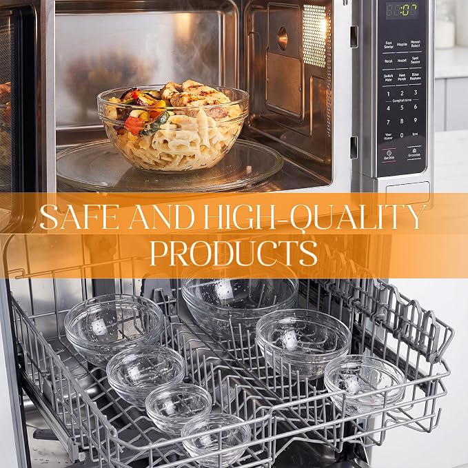 Sawysine 14 Pcs Glass Prep Bowl Sets Clear Small Pinch Bowls Salt Spices Ingredients Serving Bowl Stackable for Kitchen Prep Cooking Dishwasher Safe (1.35oz/2.37oz/4.73oz/8.45oz /12.85oz/20.29oz/37oz)